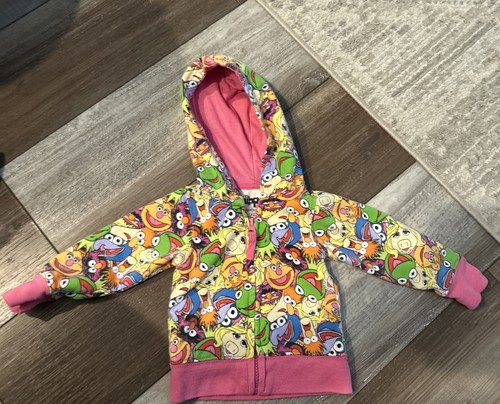 RARE The Muppets Toddler Hoodie Sweatshirt 12 Month  Miss Piggie Kermit Gon Vtg