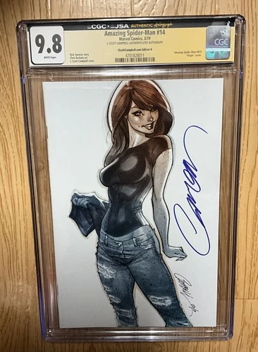 Amazing Spider-Man #14 Signed CGC JSA 9.8 JScottCampbell.com Edition K Virgin