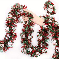 1PC Extra Long 78.74"/393.7" Christmas Garland with Snowman Decorations Red Gree