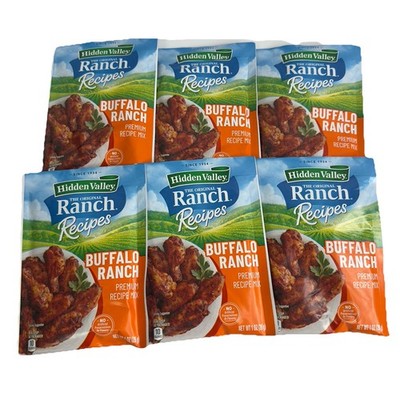 Hidden Valley Ranch BUFFALO RANCH Seasoning Mix, 1oz, BB 11/26, Lot of 6 FREE SH