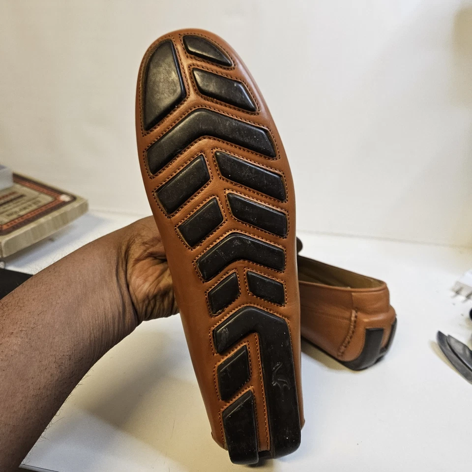 Mocasín de Vestido de Cuero Marrón Harrys Of London Sin Cordones - Hecho en Italia 42 1/2 / EE. UU. 9 Foto 4 de 4