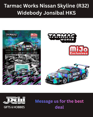 Tarmac Works Nissan Skyline (R32) Widebody Jonsibal & HKS 1/64