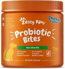 Zesty Paws Probiotics for Dogs, Digestive Enzymes Gut Flora, 90 Count