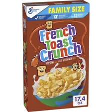Syrup and Cinnamon Taste French Toast Crunch Cereal Family Size 17.4 oz