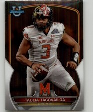 2022 Bowman University Chrome Taulia Tagovailoa #3 Maryland Terrapins