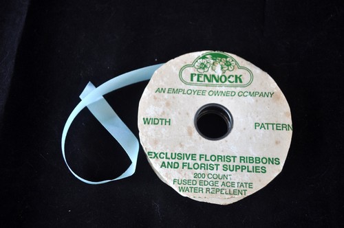 ROLL VTG RIBBON BY PENNOCK 50 YARDS, PALE BLUE ACETATE 5/8" USA