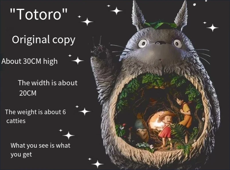 New！Anime Ghibli Miyazaki Totoro Lighting Model Staticstate Ornament Toy Gift - Image 4 of 4