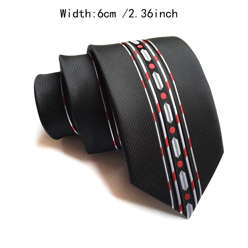 Cravatta Classica Uomo DQT A Righe Rosse E Nere - Lunghezza 148cm, Larghezza 9cm - Per Matrimoni E Ufficio