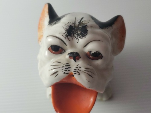 ANTIQUE DOG BIG MOUTH ASHTRAY CIGAR REST HOLDER MADE IN JAPAN - Picture 2 of 11