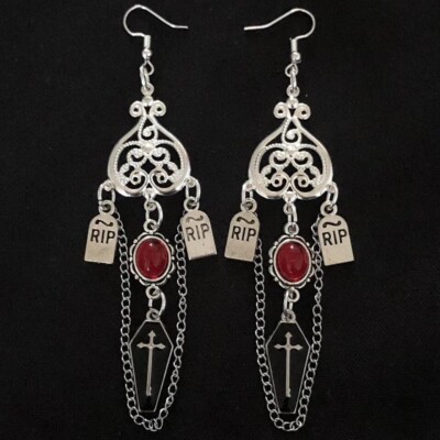 Gothic Vampir Sarg Ohrringe Pastell Goth Kawaii Trad Goth Halloween Punk Emo