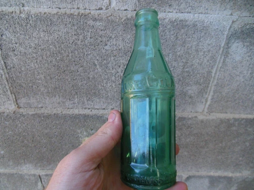Vintage Lime Cola Mobile Alabama Bottle 6 1/2 Ounce Chipped Eight Sided