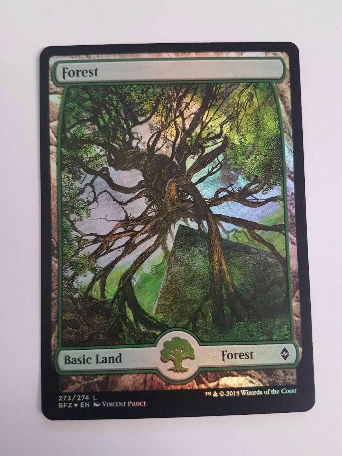 Forest 273/274 - FOIL - Battle For Zendikar MTG) Full Art Land