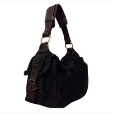 Sundance Y2k Black Suede Leather Hobo Shoulder Bag