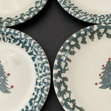 Set Of 4 Folk Craft Winter Wonderland Christmas Salad Plates 7 5/8" - Tienshen