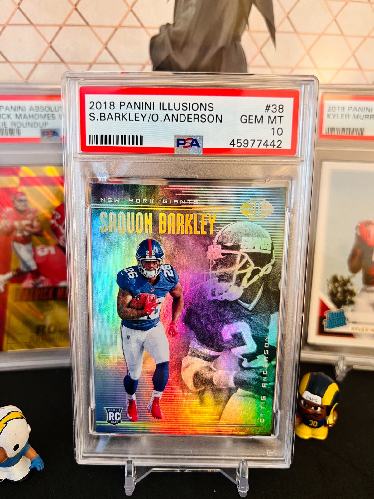 ⭐️ SAQUON BARKLEY 2018 PANINI ILLUSIONS #38 RC PSA 10 MINT GRADED CARD RC🔥