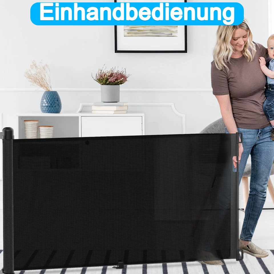 Treppenschutzrollo Absperrgitter Ausziehbar 0-300cm Türschutzgitter Baby Hunde3 - Bild 3 von 4