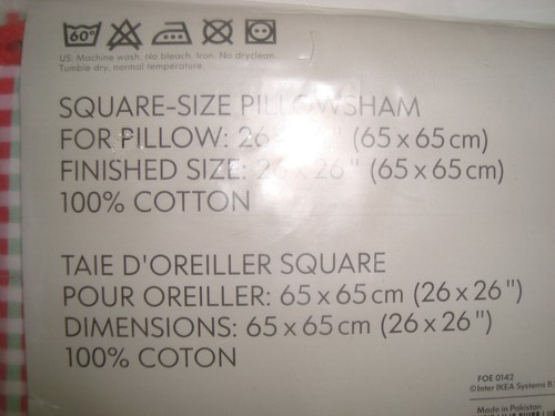 Ikea ROSALI Prickig Gingham Dots Pink Euro Pillowcase Pillow Sham 26 x 26" NEW - Picture 4 of 9