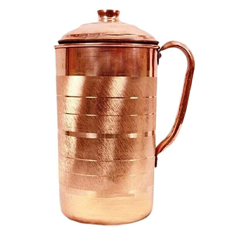 100% Pure Copper Handmade Water Bottle 900ML, Jug 1500ML & 2 Glass Tumbler set - Image 2 of 4