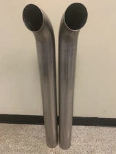304 Stainless Exhaust Stack Curved Top 3.5x35” (Pair) Flate Rate Shipping