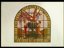 VITRAIL ART NOUVEAU -1910- PHOTOLITHOGRAPHIE, BUFFA, BELTRAMI, VIGNES