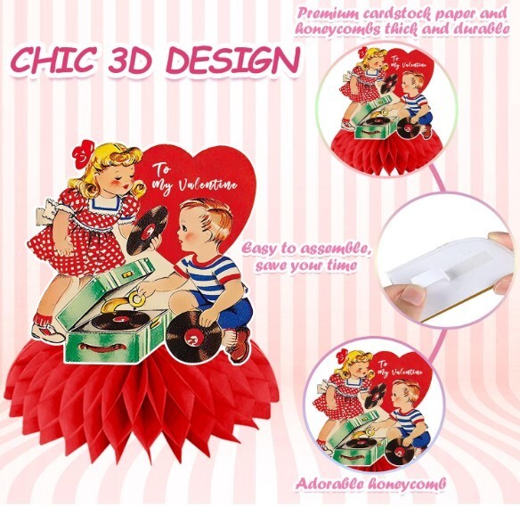 Vintage Valentine Decorations, 8Pcs Vintage Valentines Day