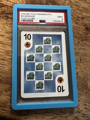 1999 Bicycle Pokemon Playing Card BULBASAUR Ten 10 of CLUBS poker
