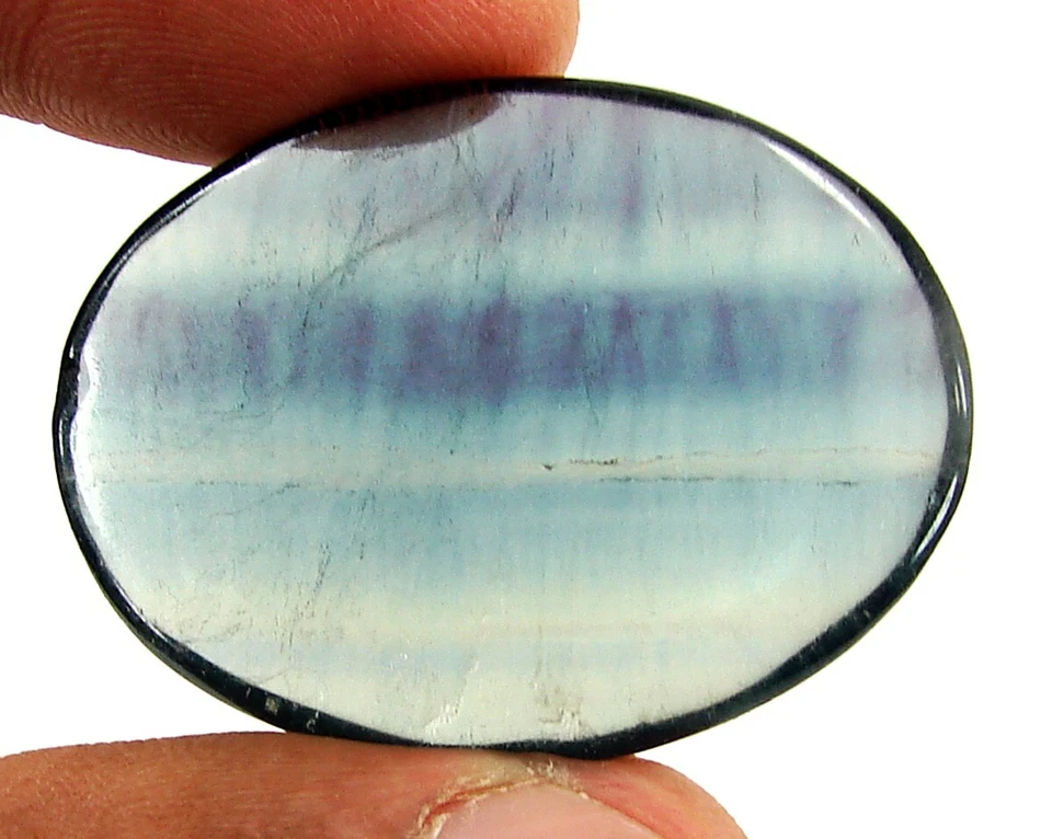 Piedra preciosa fluorita azul natural de 67,00 quilates piedra cabujón - 11586 Foto 2 de 2