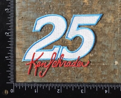 Vintage KEN SCHRADER Race Car Driver #25 NASCAR Racing Embroidered Iron-On Patch