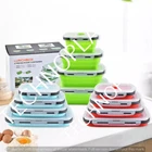 Lunch box container Collapsible Silicone Food Storage BPA free Lunch Bento Box