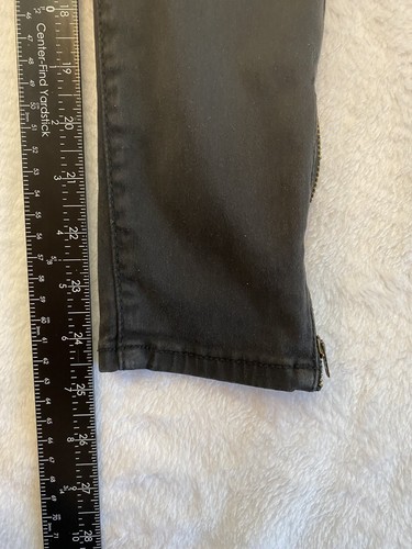 AMERICAN EAGLE Jegging Hi-Rise Nero Moto Zip Tg 0 Skinny Super Elasticizzato Corto - Foto 5 di 10