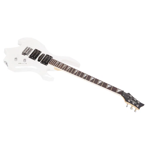 Glarry Flame Electric Guitar HSH Pickup Pack Strap Pick Cable Wrench Tool White - Picture 5 of 11