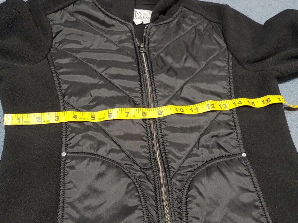 Kc Collections Long Sleeve  Black Hooded Jacket Womans Large - Image 4 of 4