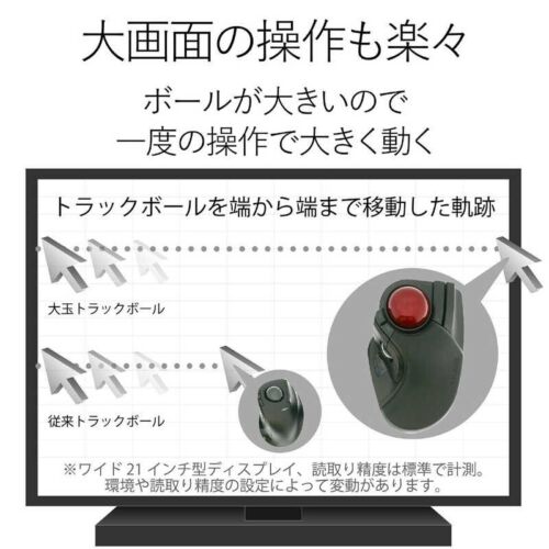 ELECOM Trackball Mouse Wired 8 Button Tilt Function Black M-HT1URBK Japan New - Picture 2 of 8