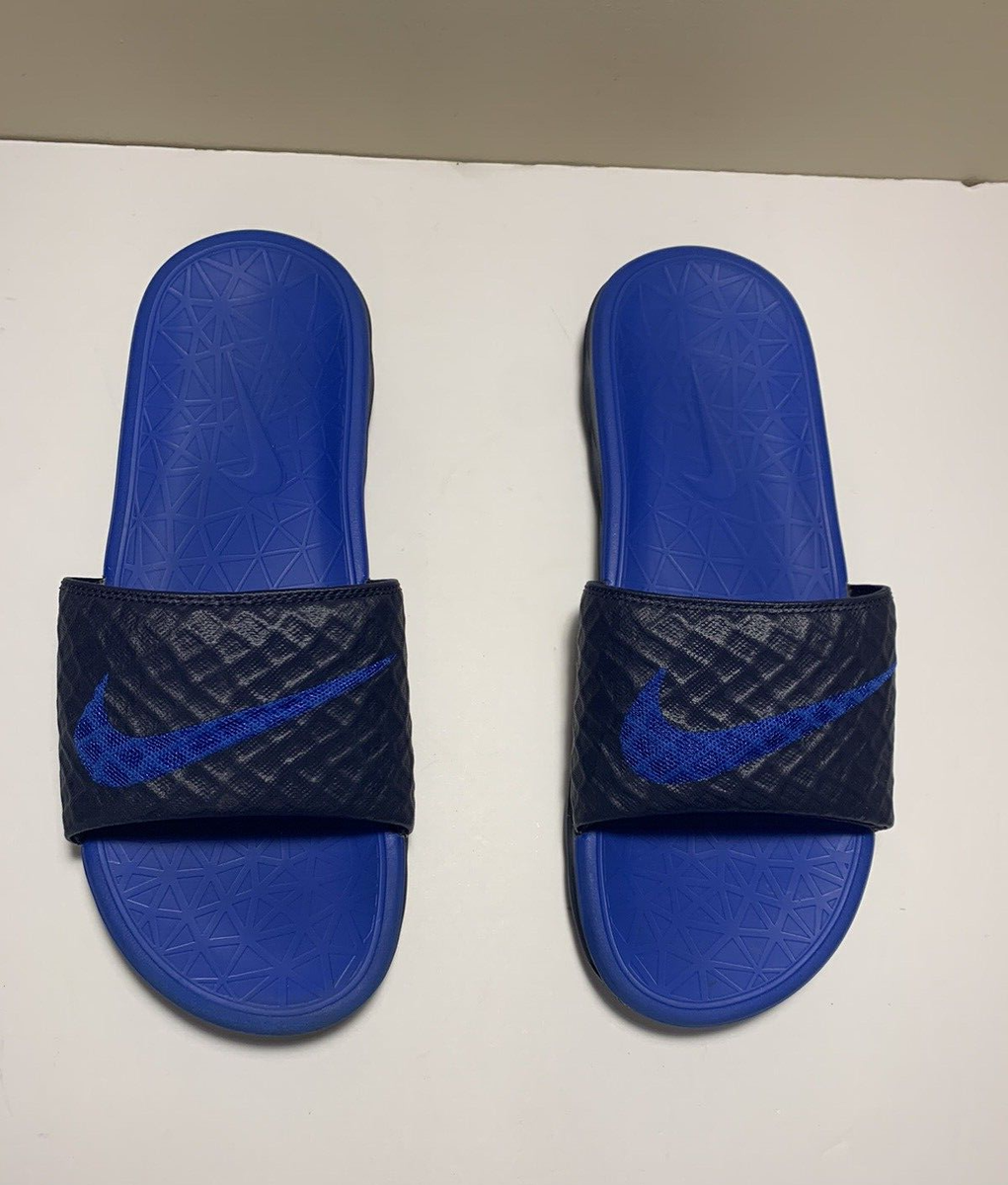 nike benassi navy blue