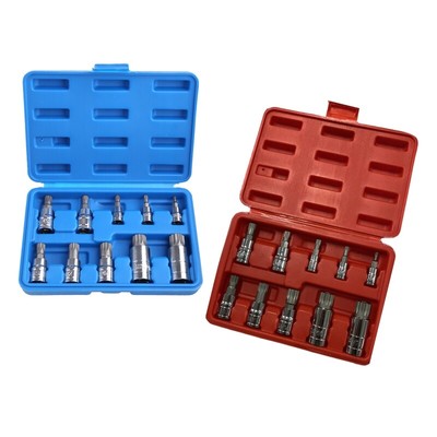10 Pieces/set XZN Triple Square Spline Bit Socket Set Organizing for Case Automo