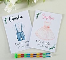 Personalised Children's Wedding Activity Pack Bag Favour A6 Dress | Suit