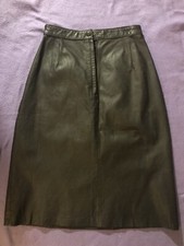 Forenza Vintage Leather Skirt Size 2 A-line Black Lined Pencil 