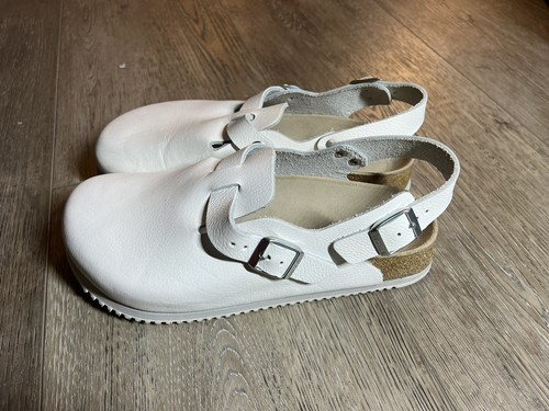 birkenstock 39 250 White Leather Unisex L8 M6 | eBay