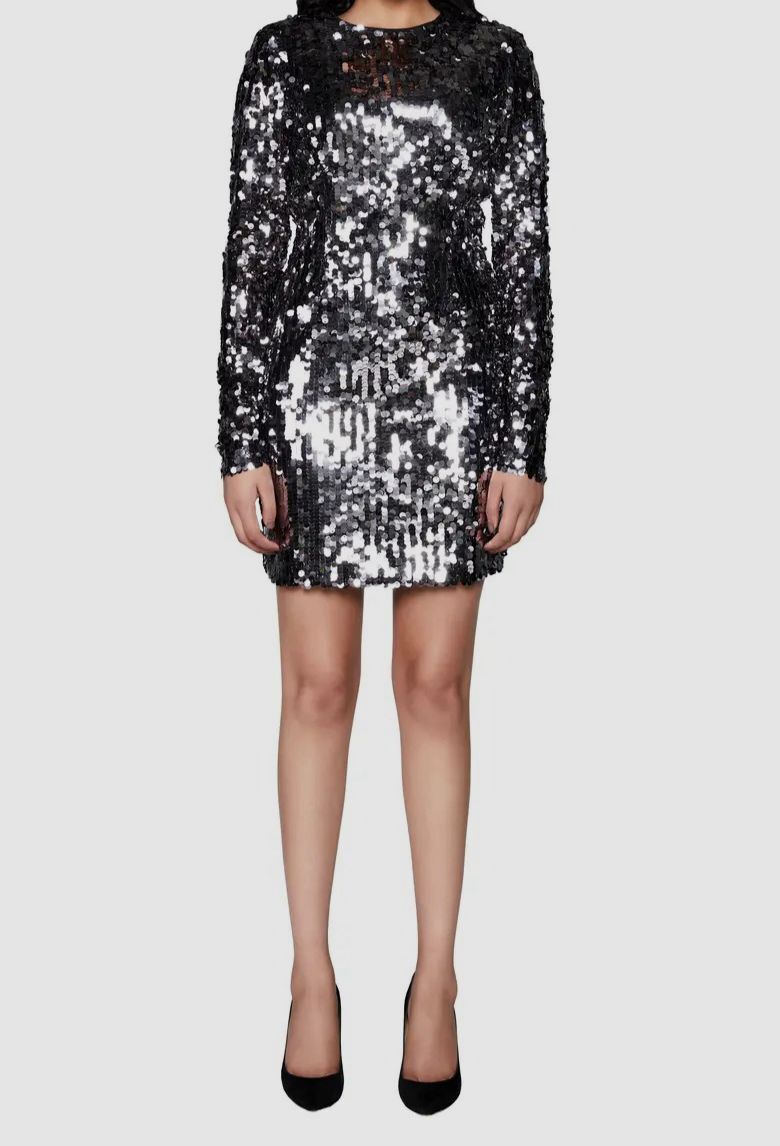 silver bardot dress Bardot Women's Silver Verona Low-Back Sequin Maxi Dress Size XL