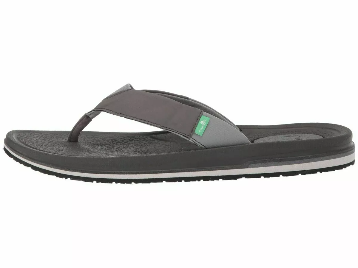 Sanuk BEER COZY 3 Charcoal Men s Casual Flip Flop Sandals 1099396