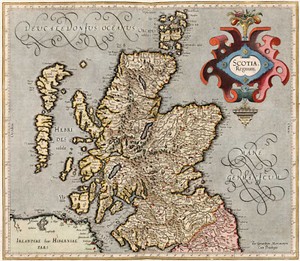 1623 Mercator Hondius Map of Scotland Historic 11x13 Wall Art Print History