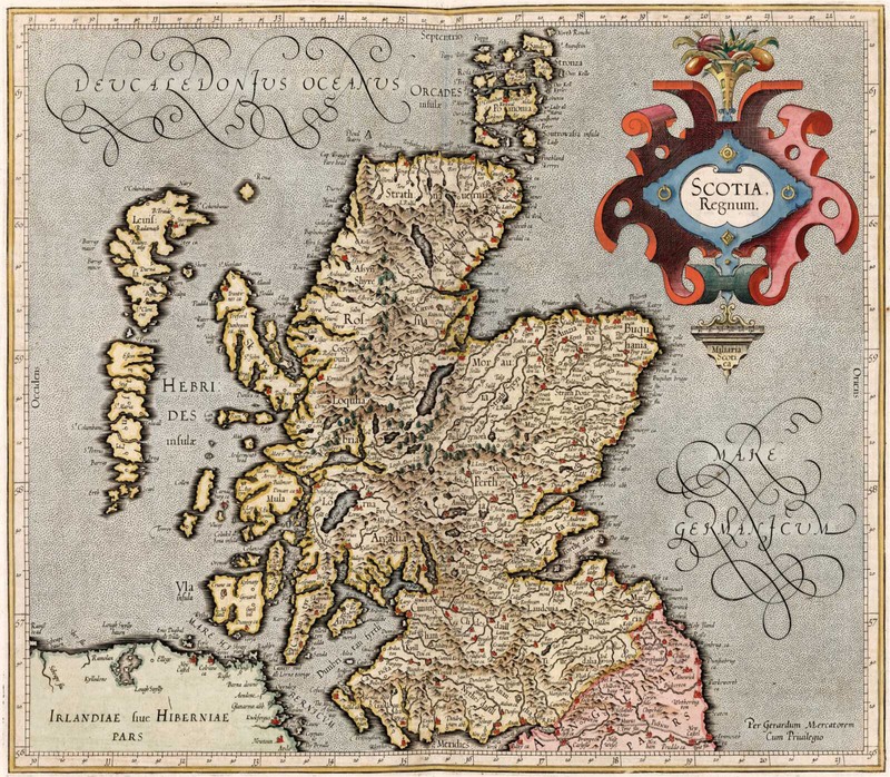 1623 Mercator Hondius Map of Scotland Historic 11x13 Wall Art Print History