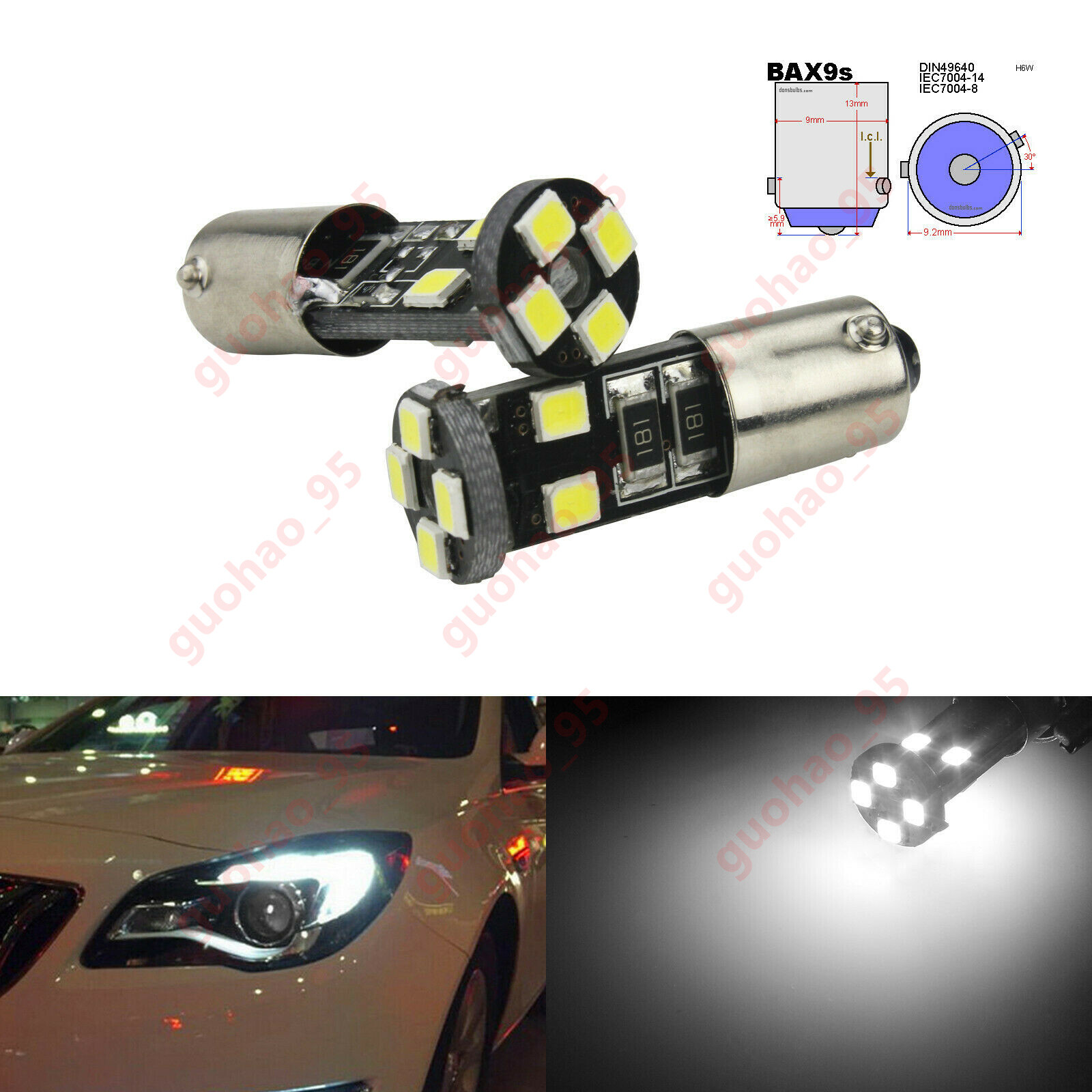 2x LED 5W SIDELIGHT RESISTORS NO ERROR BAX9S H6W FREE CANBUS - Foto 7