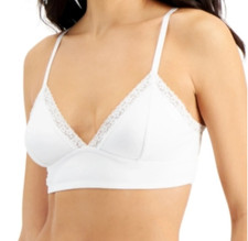 Jenni Women's On Repeat Wide Lace Bralette, Bright White, XL