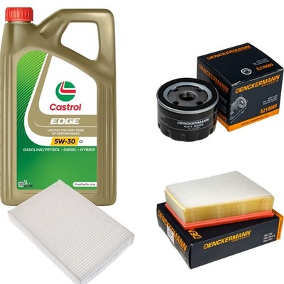 DENCKERMANN Inspektionspaket 5L CASTROL EDGE 5W-30 C3 für Renault Fluence 1.6