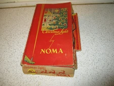 NOMA VINTAGE CHRISTMAS TREE LIGHTS MAZDA WITH BOX WORKS RED BEADS