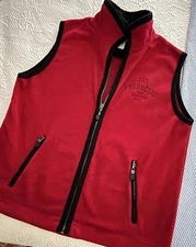 THE PRODUCERS Mel Brooks Creative Concepts Zip Front Red Fleece VEST Men’s LaRGe