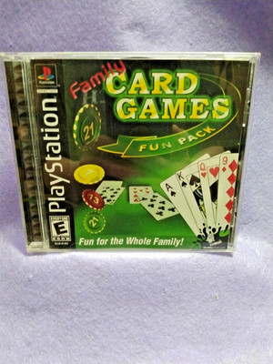 Family Card Games Fun Pack Sony PlayStation Ps1 CIB Manual w/ Reg. card