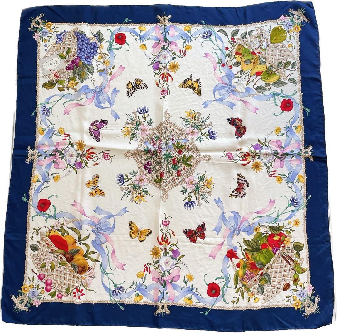 Gucci Silk Scarf Large Stole 100 Botanical Japan All Over Pattern