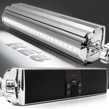 GoHawk Motorcycle Speakers with LED Lights, Waterproof Bluetooth Handlebar So...